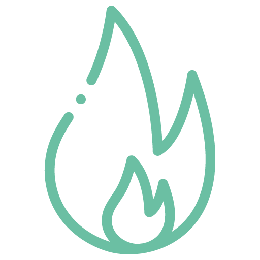 Pictogramme représentant une flamme associé au diagnostic "Gaz".
